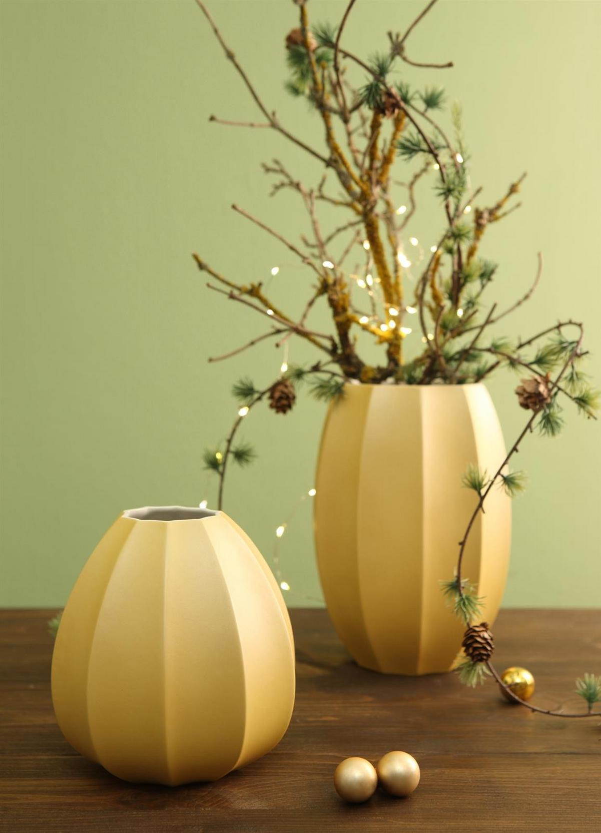 VASE Concave Colori champagner 16 cm - Champagner, Keramik (16cm) - Goebel