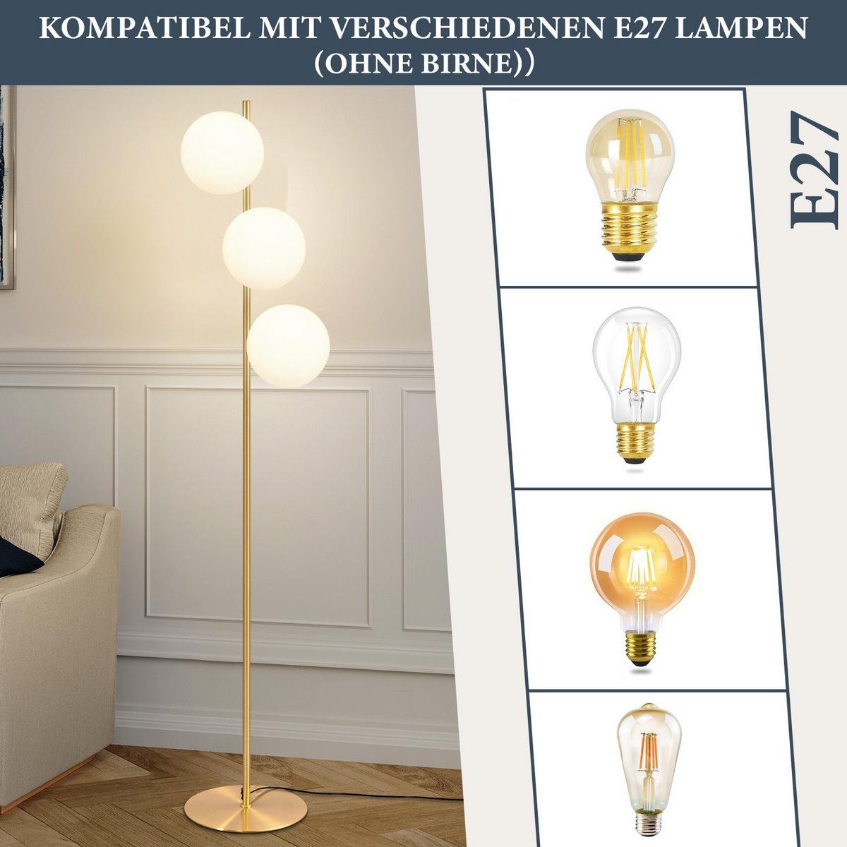 STEHLAMPE Yanecek 25/25/150cm - Weiß, Metall (25/25/150cm) - Nettlife
