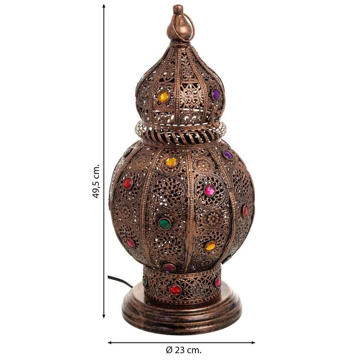 LAMPE aus Metall und Glas, 23x50cm - Multicolor, Metall (23/23/49cm) - Wanderlust