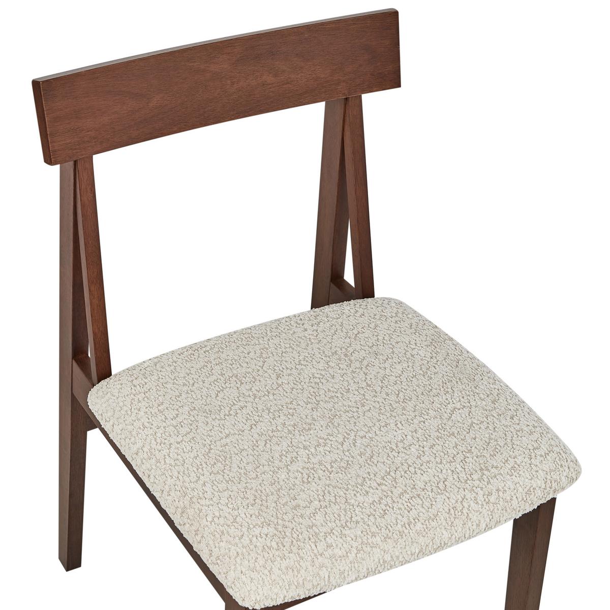 ESSZIMMERSTUHL 2er Set Holz Braun/Beige Isle - Beige/Braun, Holz (45/82/55cm) - Beliani
