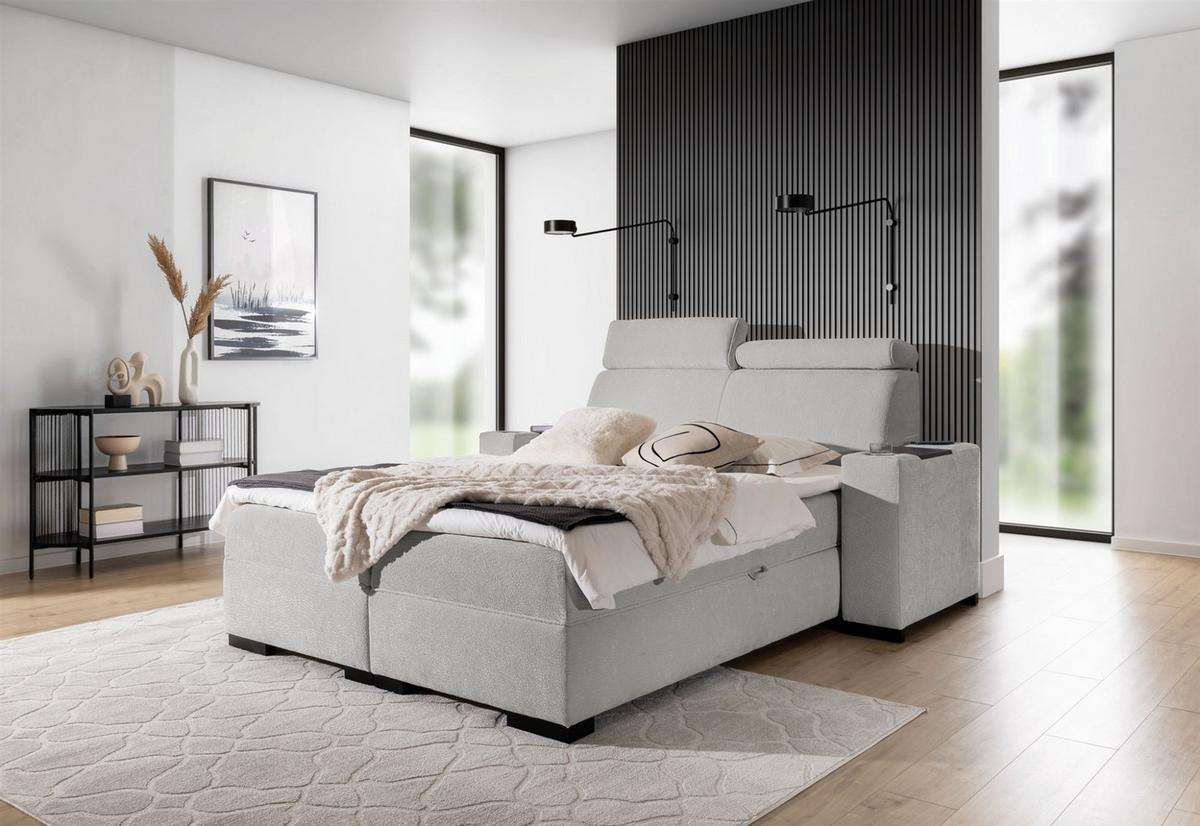 BOXBETT Nestor Dress Me Set.2 - Hellgrau, Holzwerkstoff/Textil (160/200cm) - Fun Möbel