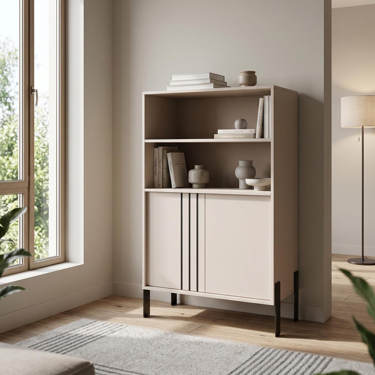 BÜCHERREGALE VALOZA 80 / 127 / 40 cm Wohnzimmerregal Hochschrank Regal Kaschmir - Kaschmir, Holzwerkstoff (80/127/40cm) - MASSENO