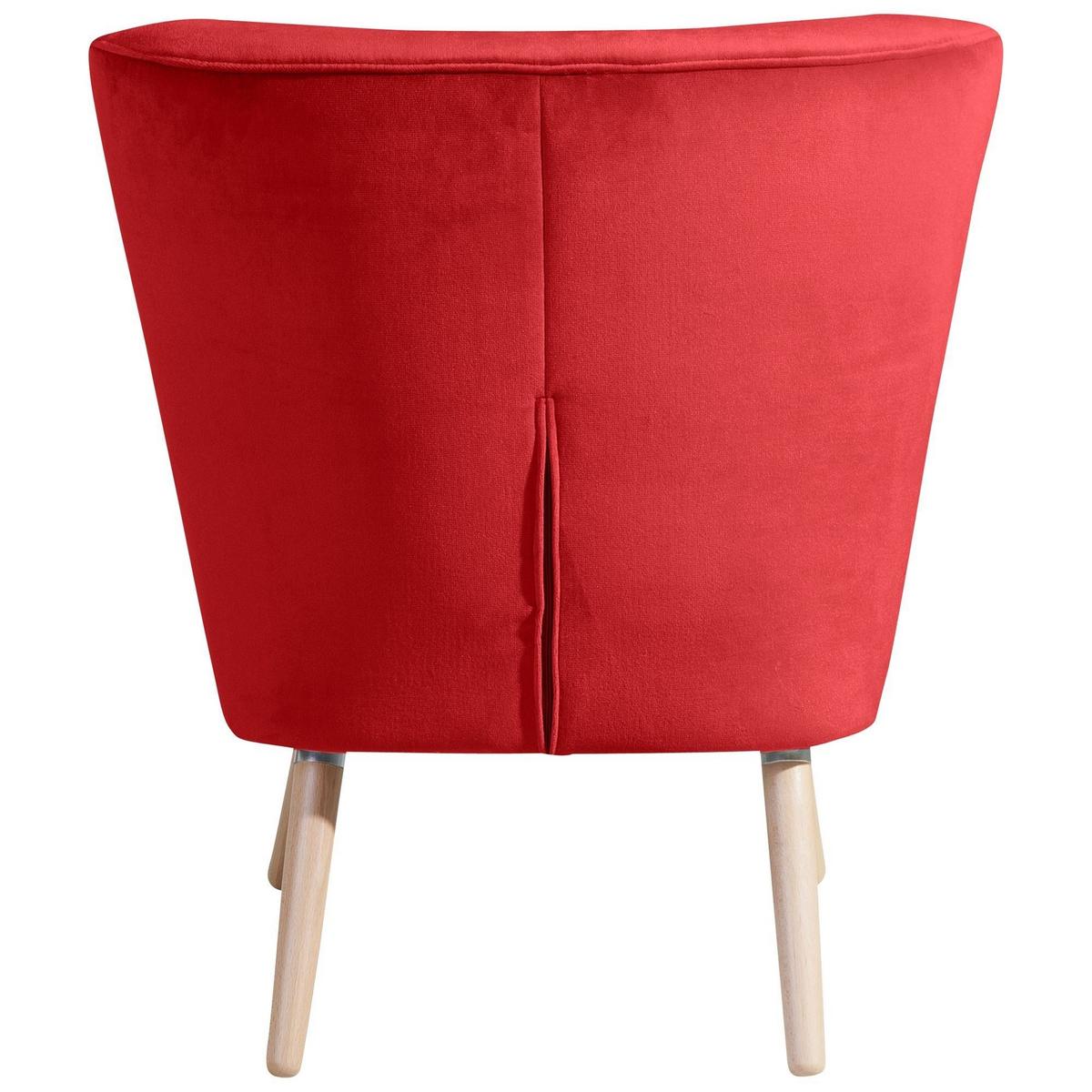 SESSEL Kassi Bezug Samtvelours Buche natur / rot - Rot, Kunststoff (69/80/68cm) - 58aufmkessel