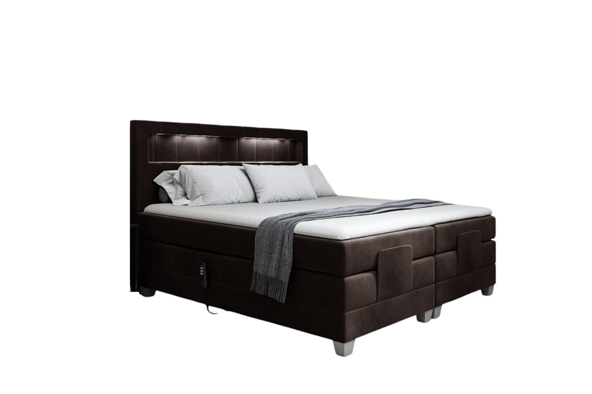 BOXSPRINGBETT Elektrisch Davide - Dunkelbraun, Holzwerkstoff/Textil (140/200cm) - Fun Möbel