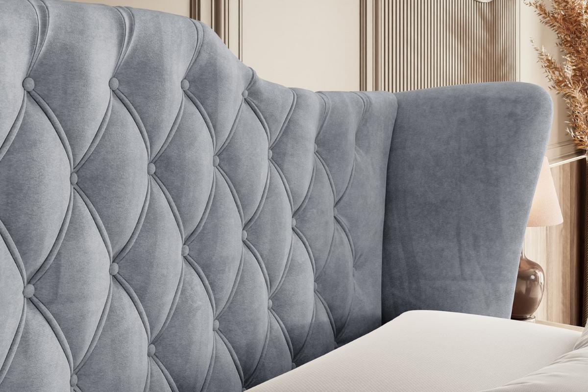 BOXSPRINGBETT VILA KING - 140x200 - H3/H4 - Grau - Grau, Holzwerkstoff (140/200cm) - ALTDECOR