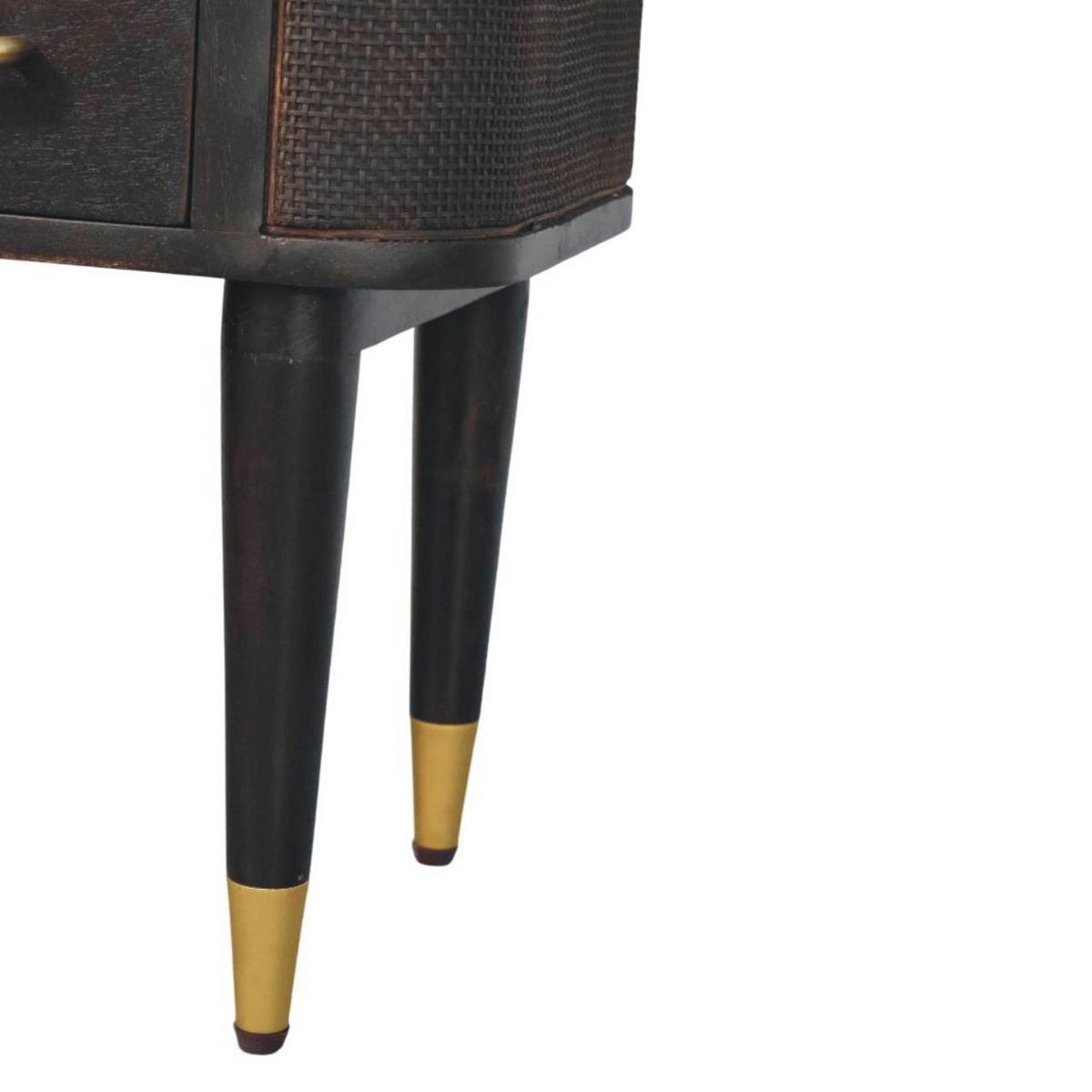 NACHTTISCH mit Samt-Mokka-Finish, 1 Schublade, T-Bar-Griffe, dunkelbraun - Dunkelbraun, Holz (45/46/35cm) - Artisan Furniture