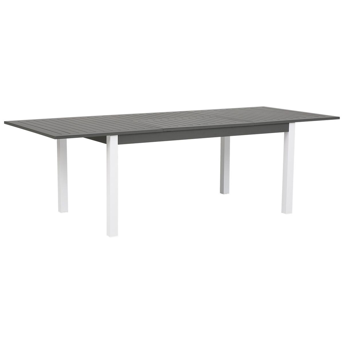 GARTENMÖBEL SET 6-Sitzer Aluminium dunkelgrau Pancole - Weiß/Grau, Metall - Beliani