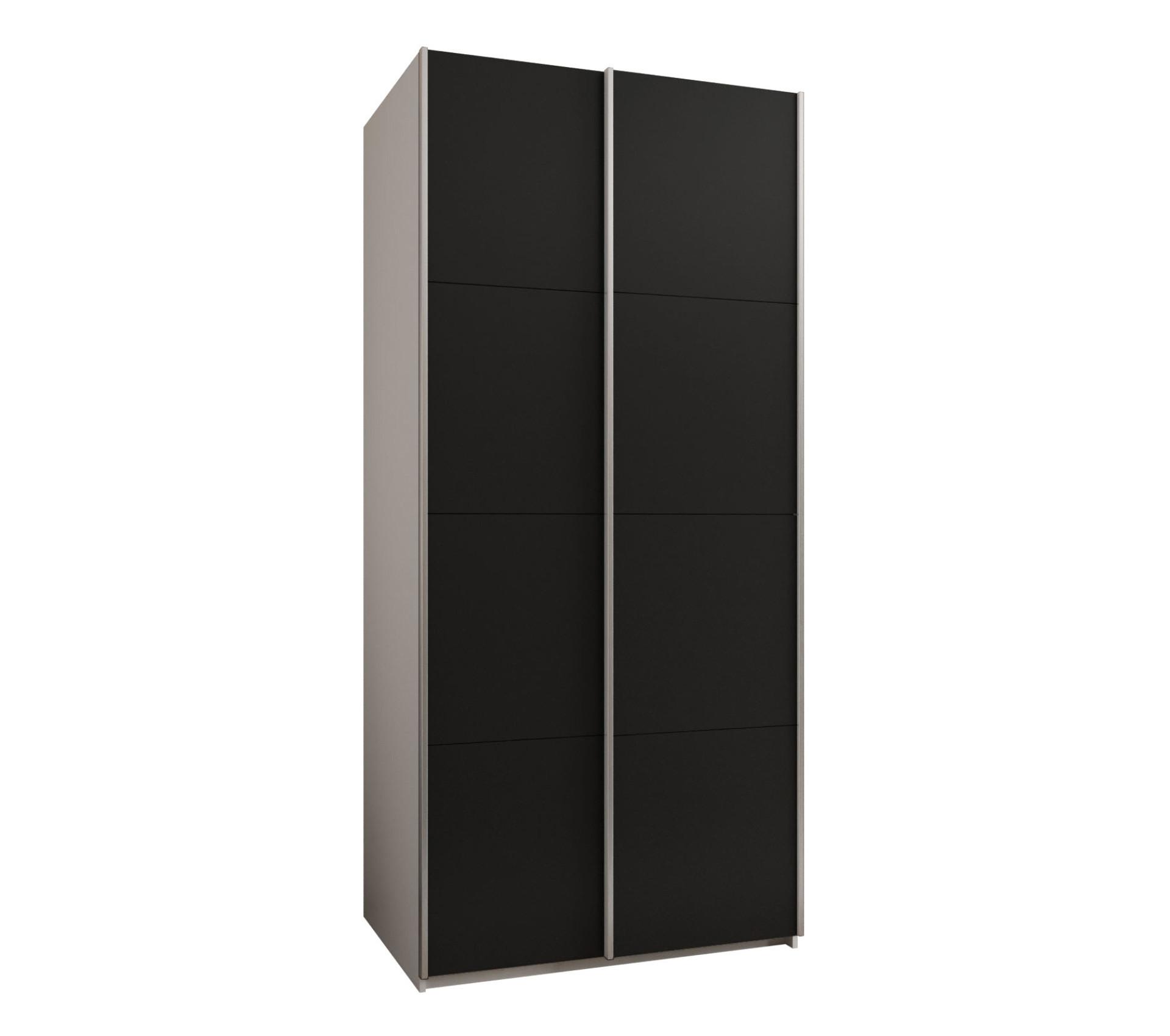 SCHWEBETÜRENSCHRANK 245,5/100/64 2-türig - Silberfarben/Schwarz, Holz/Metall (100/245/64cm) - Abiks Möbel