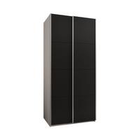 SCHWEBETÜRENSCHRANK 245,5/120/64 2-türig - Silberfarben/Schwarz, Holz/Metall (120/245/64cm) - Abiks Möbel