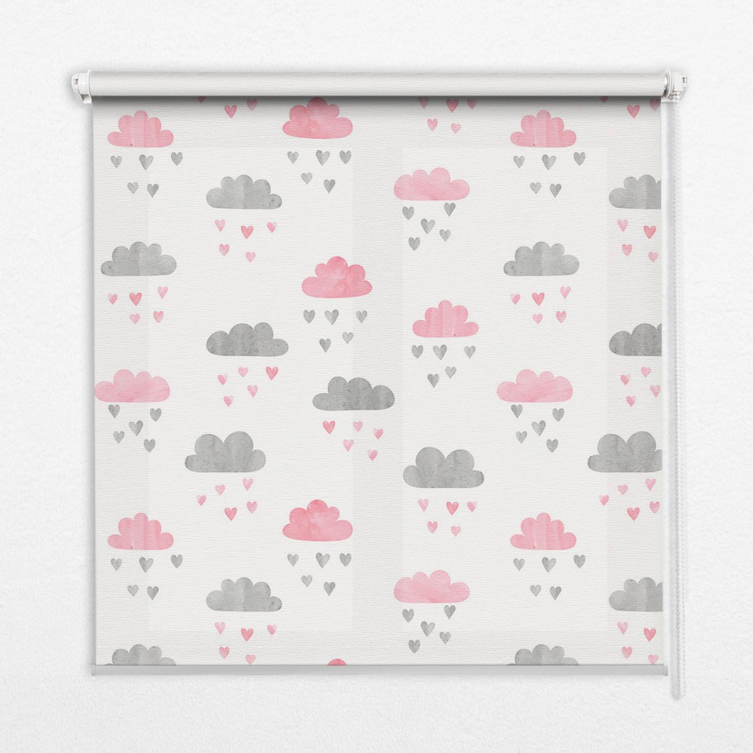 INNENROLLO - Fensterrollo - Rollo - 100x100 cm - Rosa und graue Wolken - Grau, Kunststoff (100/100/0.5cm) - TULUP