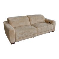 SOFA KIANA Beige Cord Relaxfunktion - Beige/Schwarz, Kunststoff/Textil (227/80/110cm) - KAWOLA