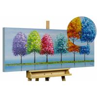 ÖLGEMÄLDE 120/60 cm - Blau/Gelb, Holz/Textil (120/60cm) - KUNSTLOFT