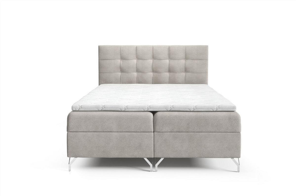 BOXBETT Candela - Grau, Holzwerkstoff/Textil (180/200cm) - Fun Möbel