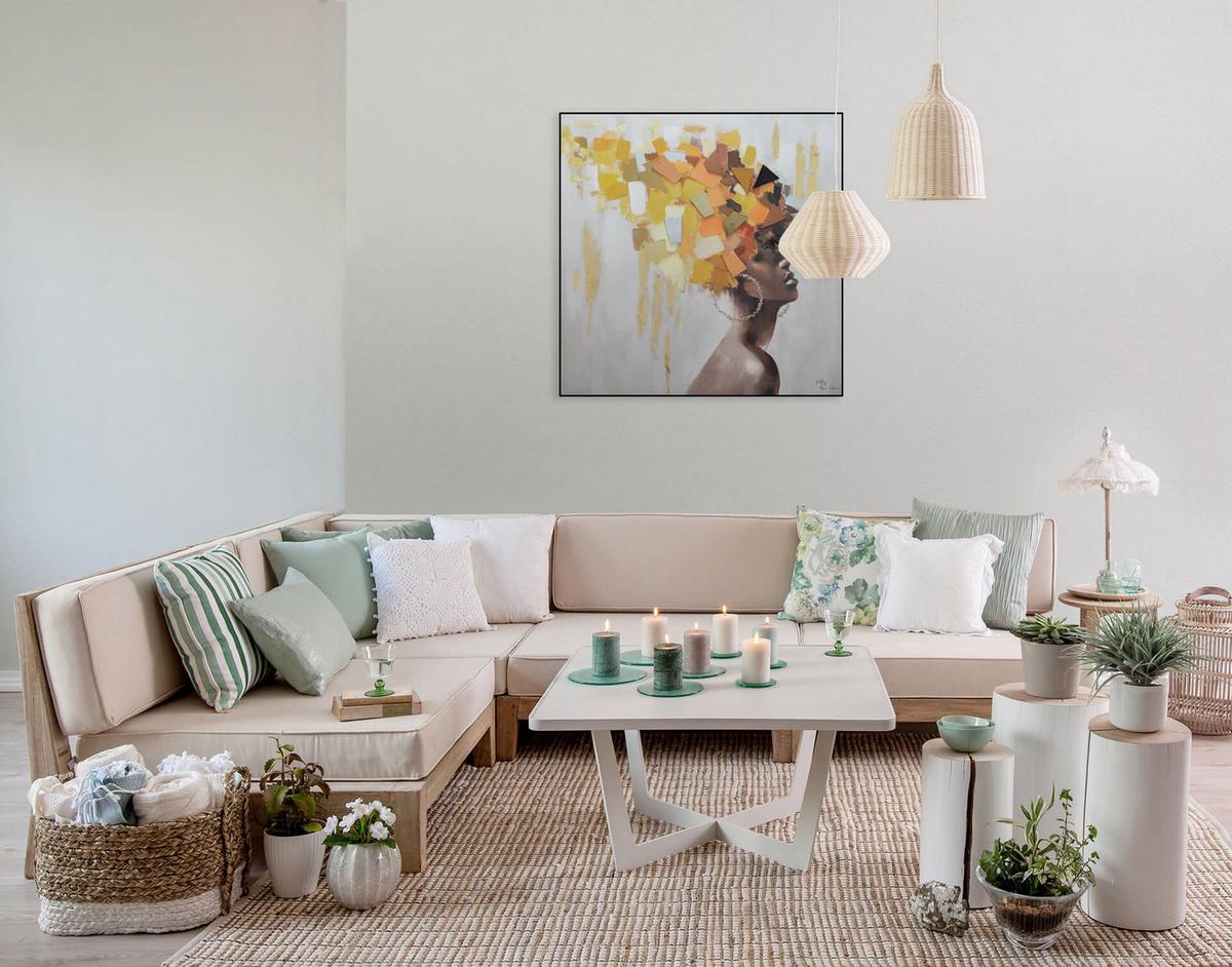 ÖLGEMÄLDE 80/80 cm - Braun/Grau, Holz/Textil (80/80cm) - KUNSTLOFT