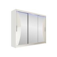 KLEIDERSCHRANK Aston IV, mit RGB LED Beleuchtung - Silberfarben/Weiß, Holzwerkstoff/Kunststoff (250/215/58cm) - MIRJAN24