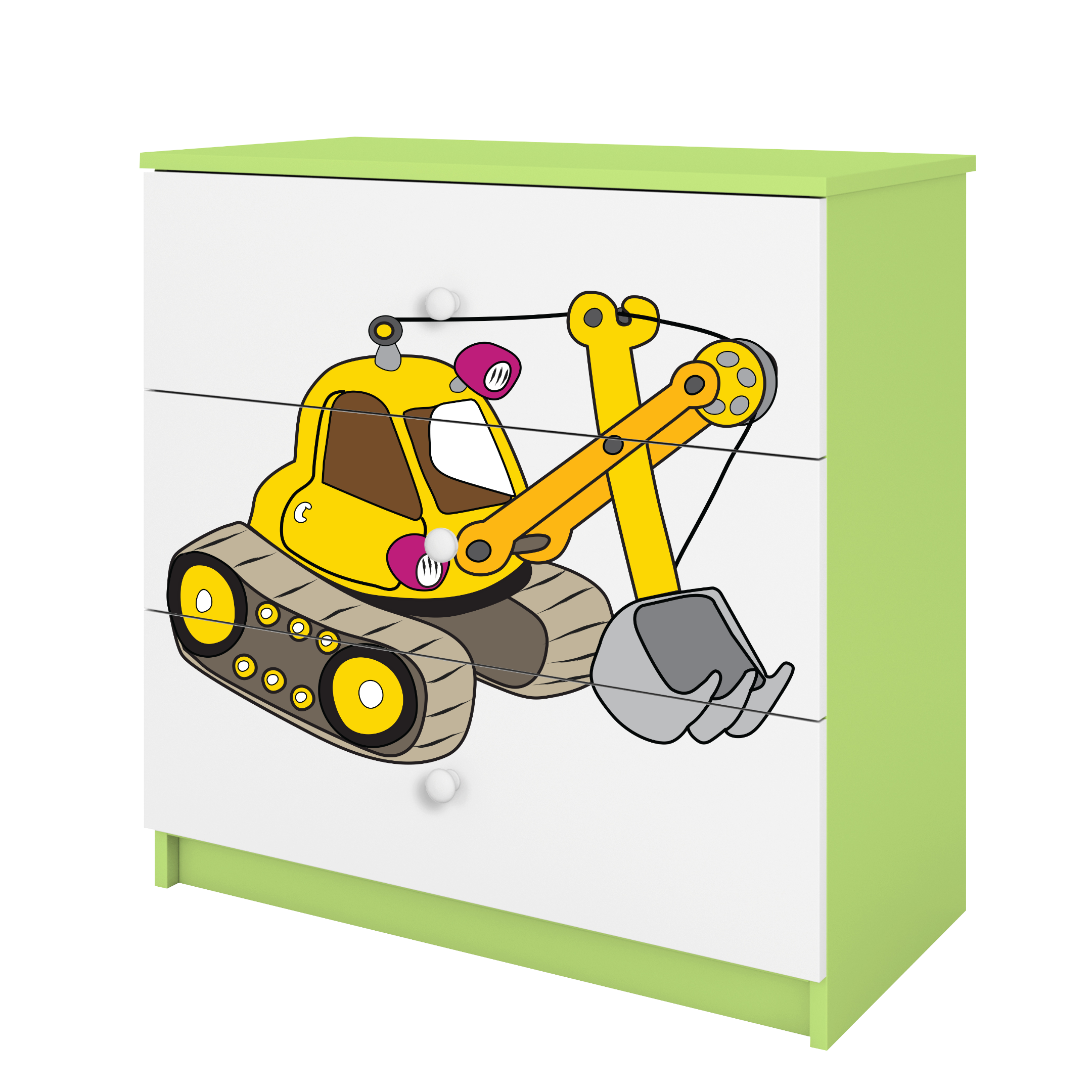 KOMMODE Babydreams Excavator 81/81/41 - Grün, Holzwerkstoff (81/81/41cm) - RAUMHIRSCH FURNITURE