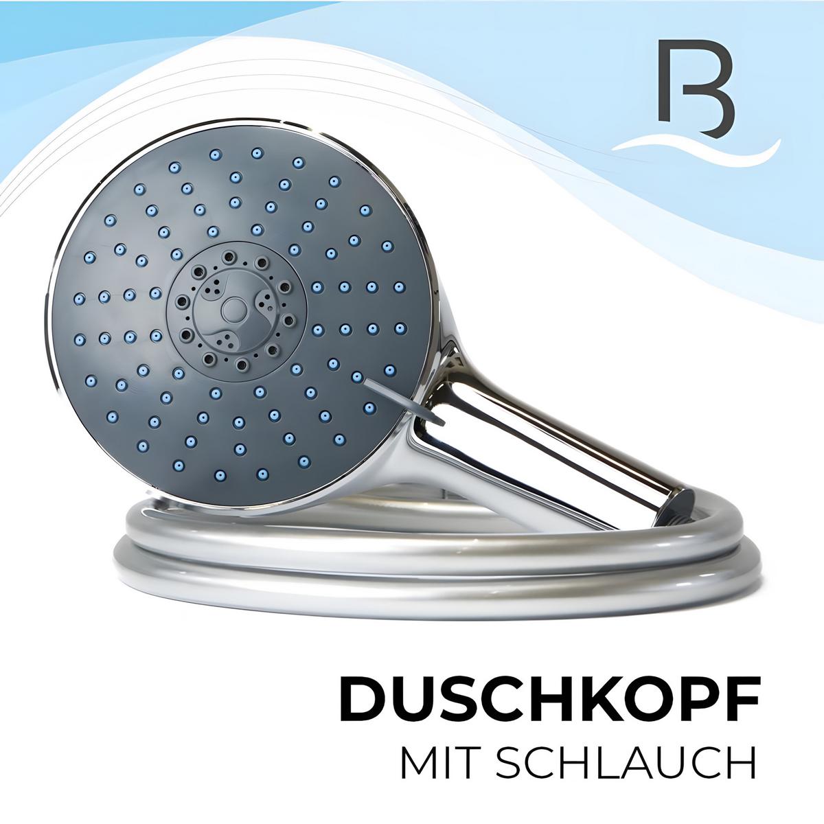DUSCHKOPF - Edelstahlfarben, Metall (15/3/27cm) - Bath4U