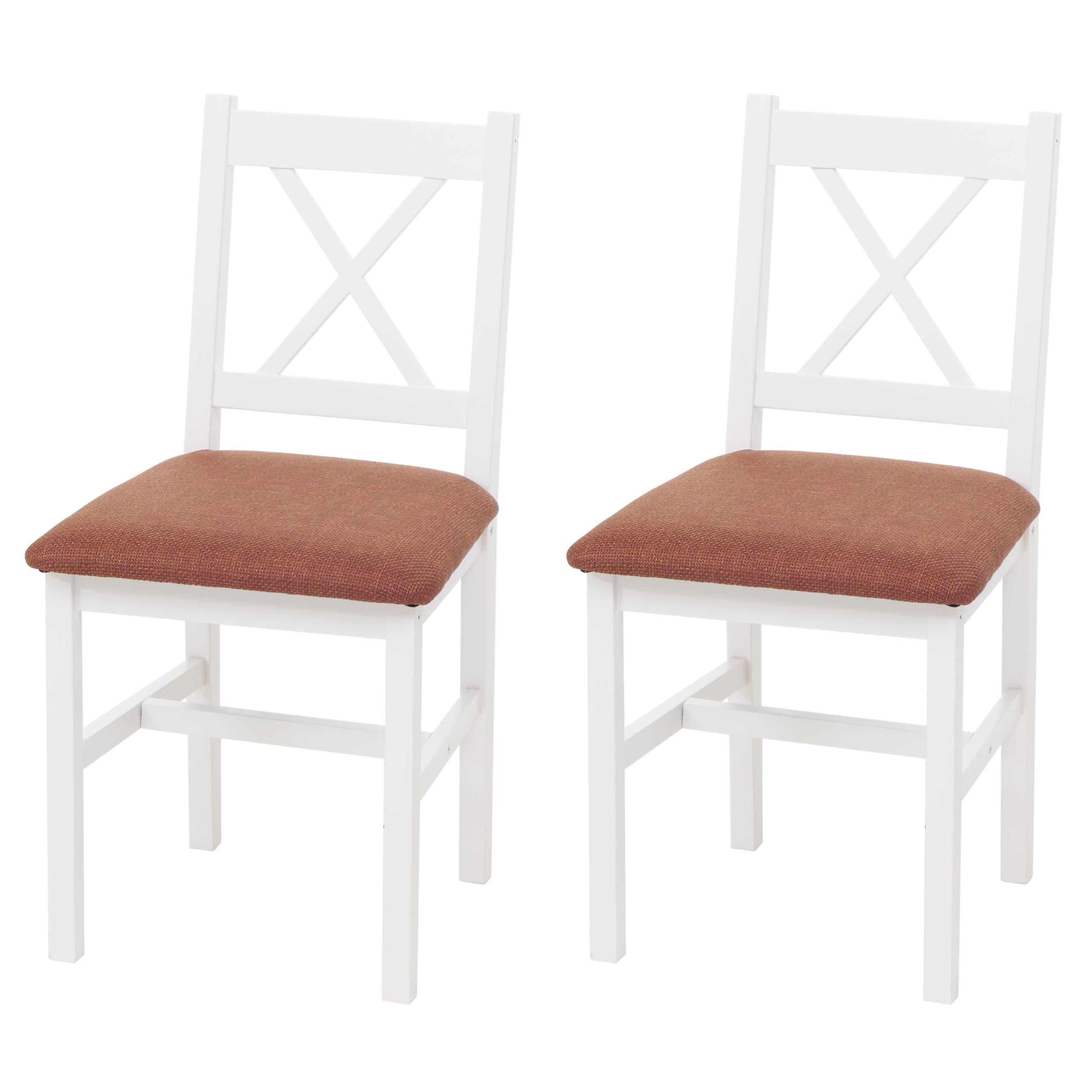 ESSZIMMERSTUHL Weiß, Orange 2er-Set - Orange/Weiß, Holz (43/85/44cm) - MCW