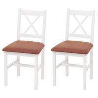 ESSZIMMERSTUHL Weiß, Orange 2er-Set - Orange/Weiß, Holz (43/85/44cm) - MCW