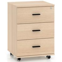 ROLLCONTAINER Odelis mit 3 Schubladen 46 cm - Beige/Schwarz, Holzwerkstoff (46/64/41cm) - Selsey