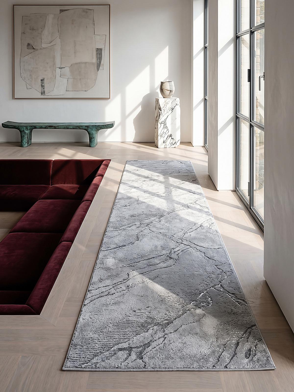 TEPPICHLÄUFER Abstrakt SVEDA Polypropylen Grau 80 x 150 cm - Grau, Textil (80/150cm) - KADIMA DESIGN