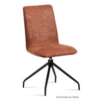ESSZIMMERSTUHL drehbar (2er-Set) Divona 47x92x60 Schwarz/Cognac - Cognac/Schwarz, Kunststoff (60/92/47cm) - 58aufmkessel