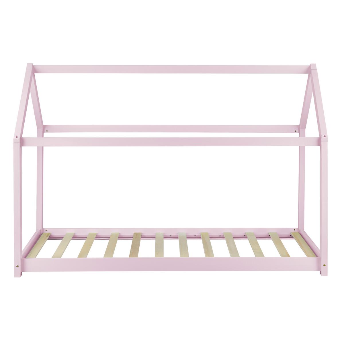HAUSBETT Netstal - Rosa, Holz (90/200cm) - [en.casa]