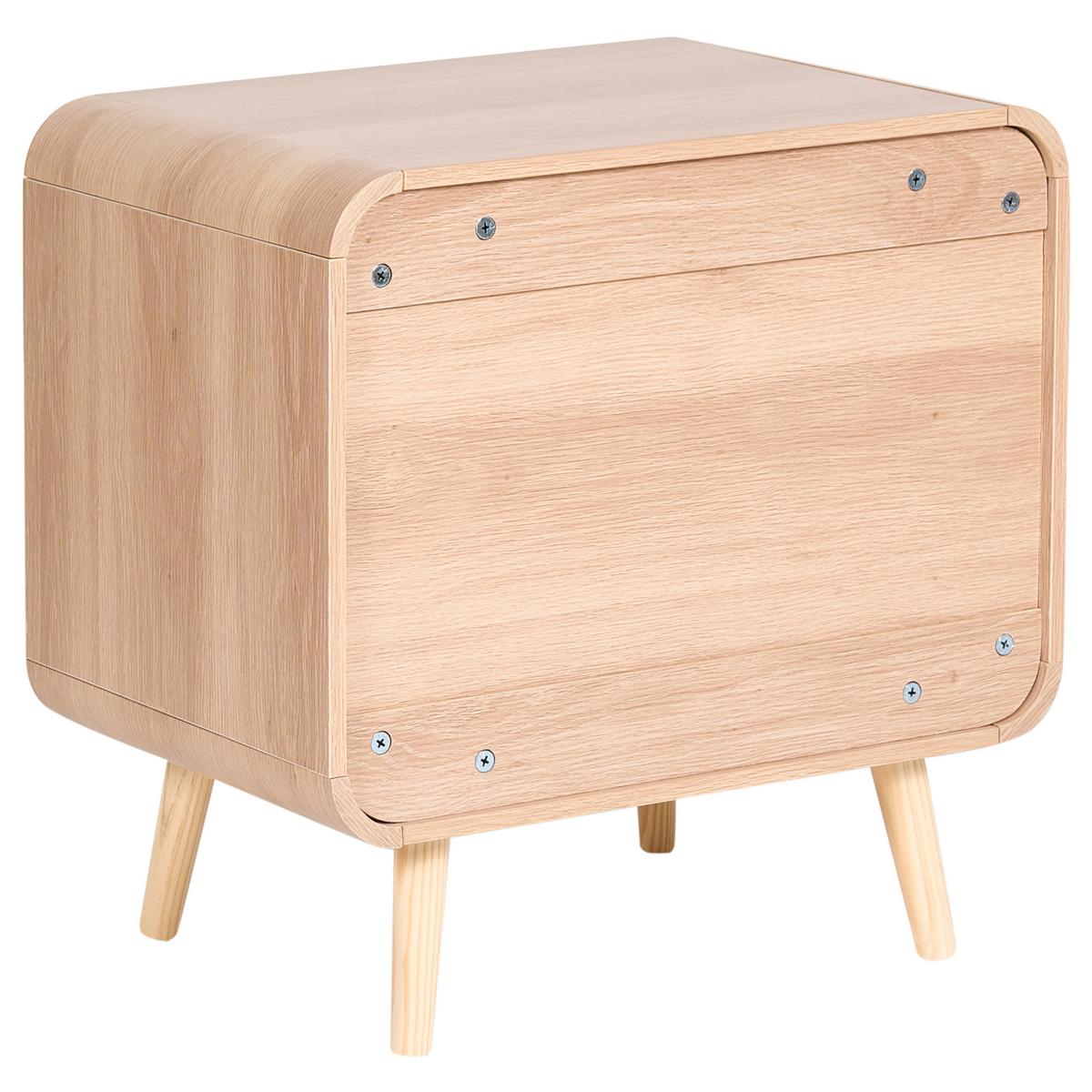 NACHTTISCH mit 2 Schubladen Hellbraun Scone - Hellbraun, Holzwerkstoff (55/56/38cm) - Beliani