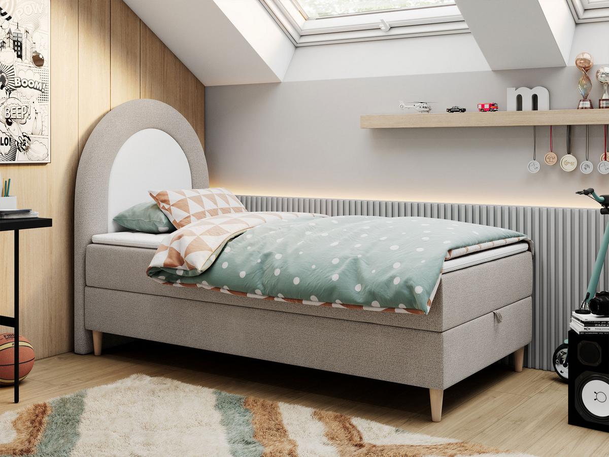 BOXBETT NEST 90/180 Beige Struktur - H3 - Beige, Holz/Textil (90/180cm) - MKS