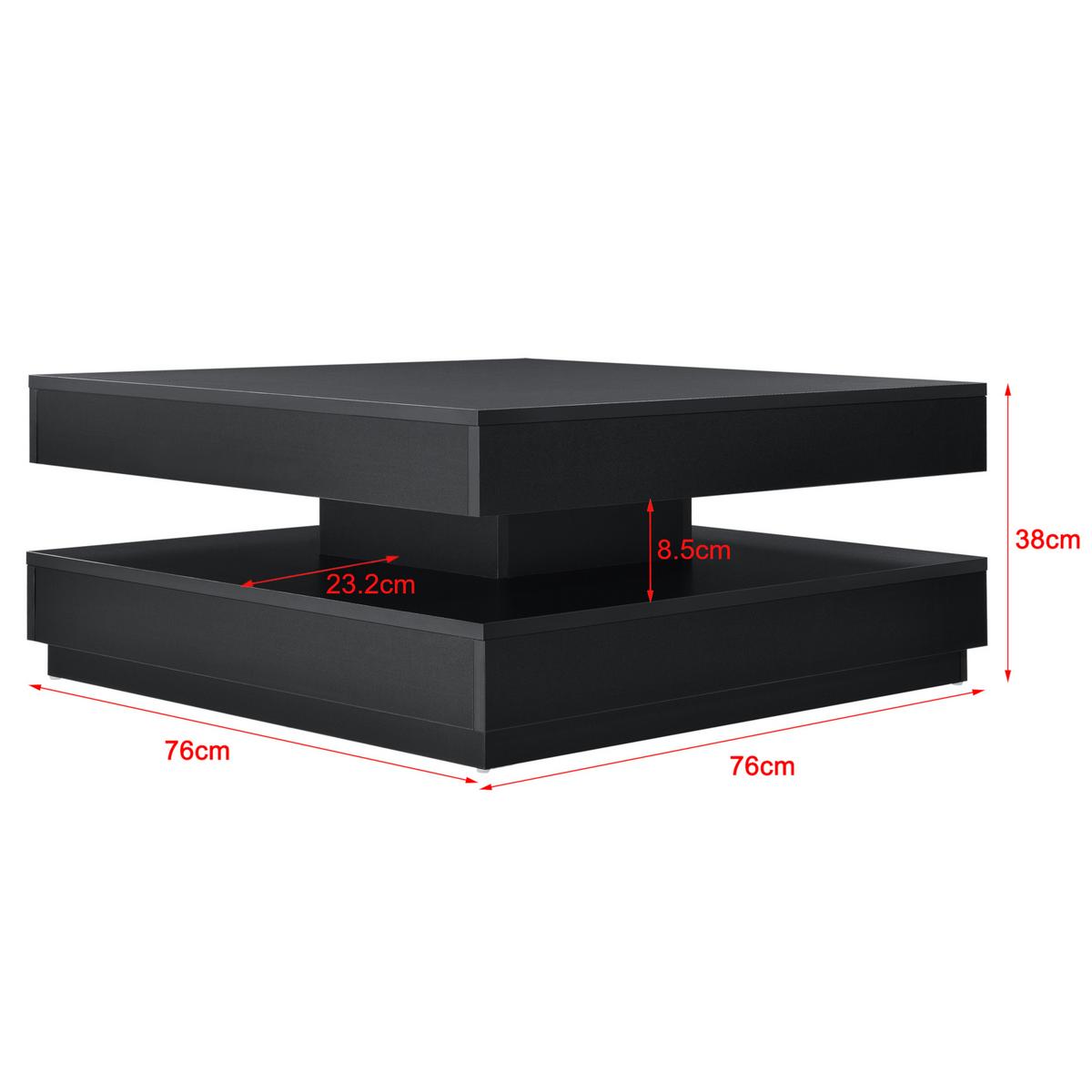 COUCHTISCH Florenz 76/76/38 cm - Schwarz, Holzwerkstoff (76/76/38cm) - [en.casa]