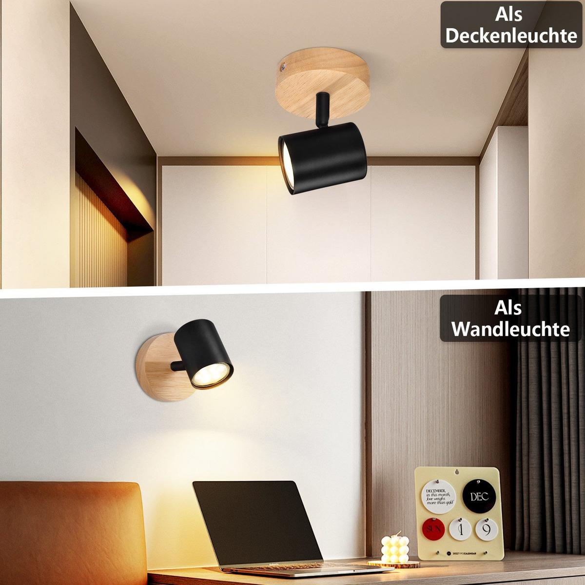 DECKENSTRAHLER Magdeburg 1-flammig 9.2/9.2/13.5 cm - Schwarz, Metall (9.2/9.2/13.5cm) - Nettlife