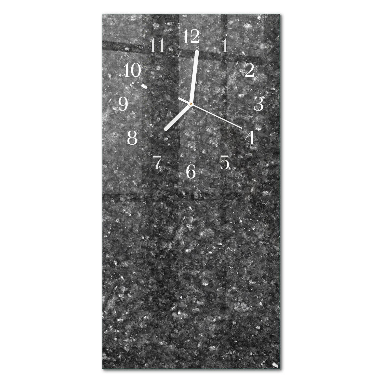 WANDUHR aus Glas 30x60 cm - Graphit - Grau, Glas (30/60/0.4cm) - TULUP