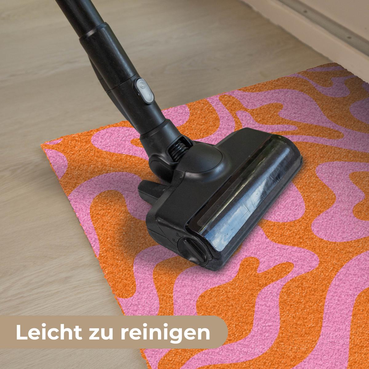FUSSMATTE Muster - Rosa - Orange - Abstrakt - Modern Türmatte 90x60 cm - Pink, Kunststoff (90/0.4cm) - MuchoWow