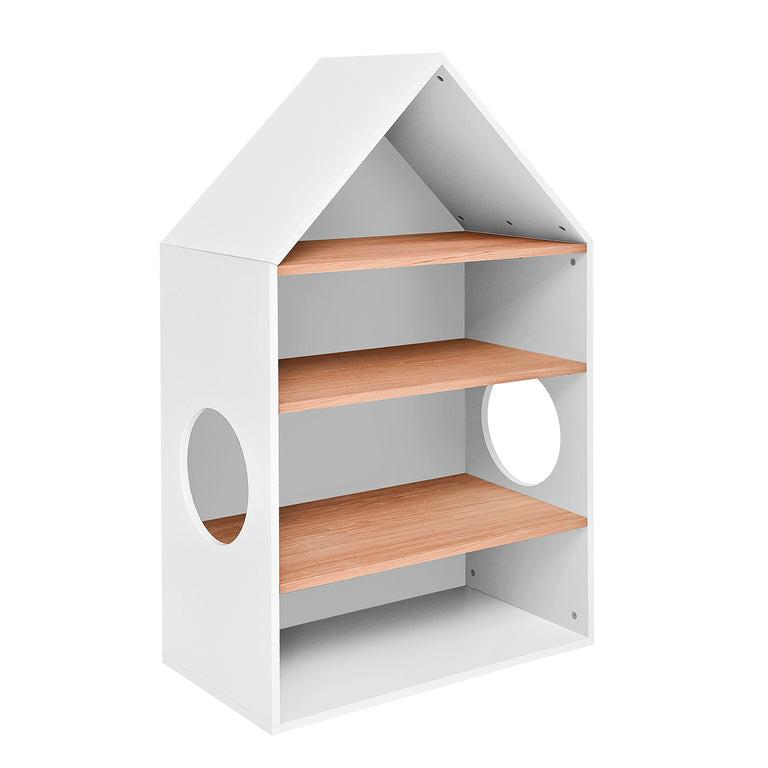 BÜCHERREGAL Weiß und Holz - Weiß, Holzwerkstoff (74/120/40cm) - Petits-meubles