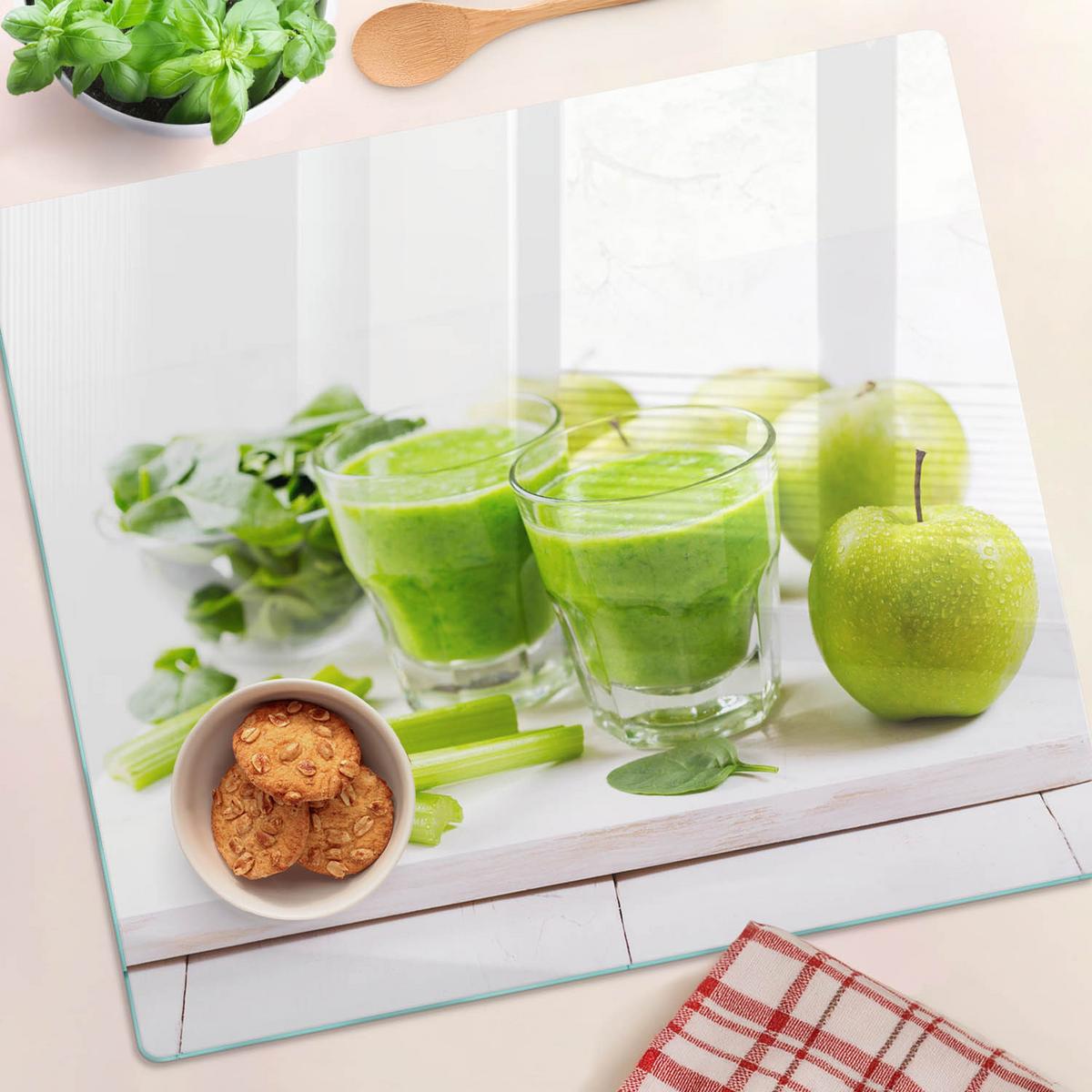 GLASPLATTE 60x52 cm Grüner Cocktail - Grün, Glas (60/0.4/52cm) - TULUP