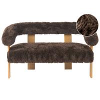 2-SITZER-SOFA Webpelz Dunkelbraun/Hellbraun Ilbro - Dunkelbraun, Textil (138/76/68cm) - Beliani