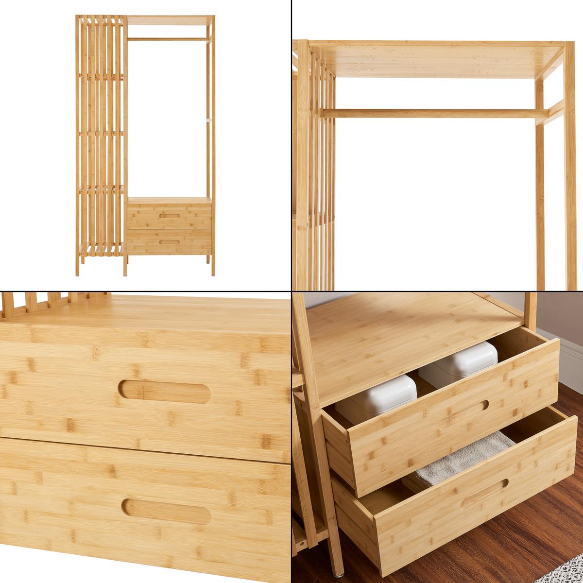 GARDEROBENSTÄNDER Varanger - Naturfarben, Naturmaterialien (100/185/45cm) - [en.casa]