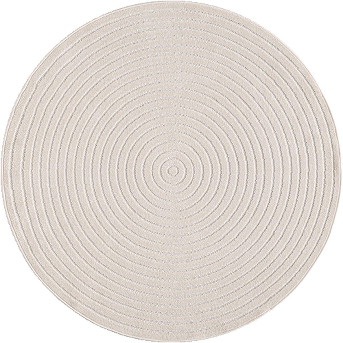 TEPPICH Outdoor Abstrakt MEZEN Polypropylen Beige 120 x 120 cm - Creme, Textil (120/120cm) - KADIMA DESIGN