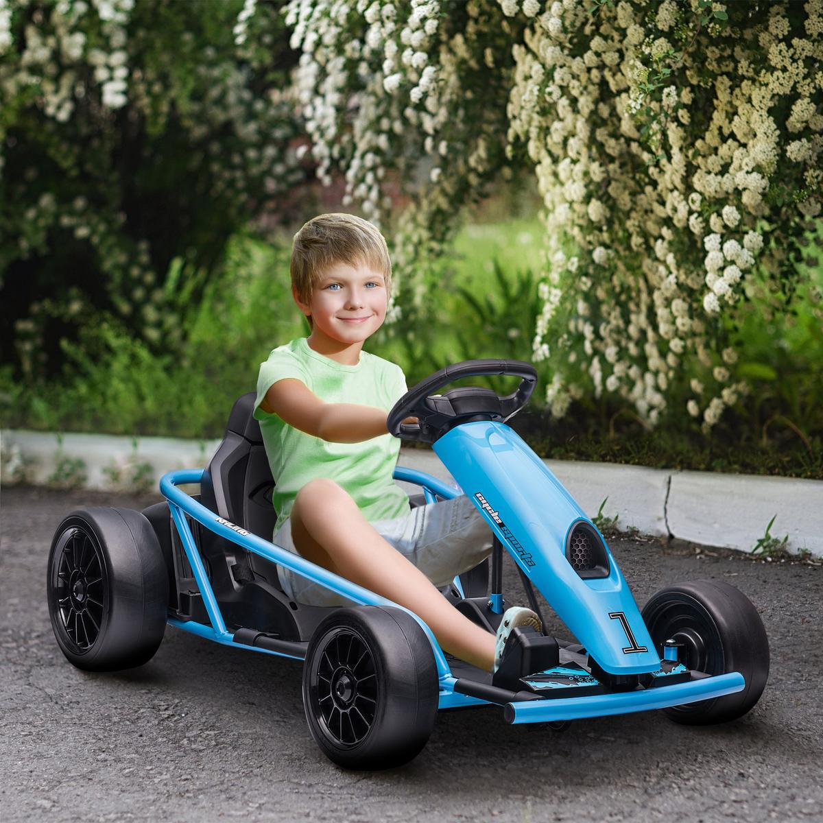 KINDER Elektro Gokart - Blau, Metall (115/77/54cm) - HOMCOM