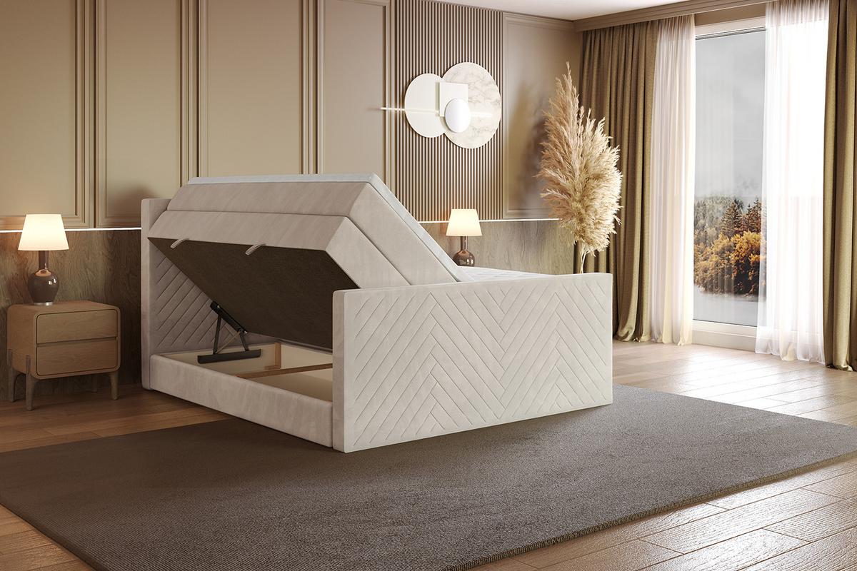 BOXSPRINGBETT mit Matratze und Lattenrost - VEXA-Z KING-120x200 - Beige Casablanca - Beige, Holzwerkstoff (120/200cm) - ALTDECOR