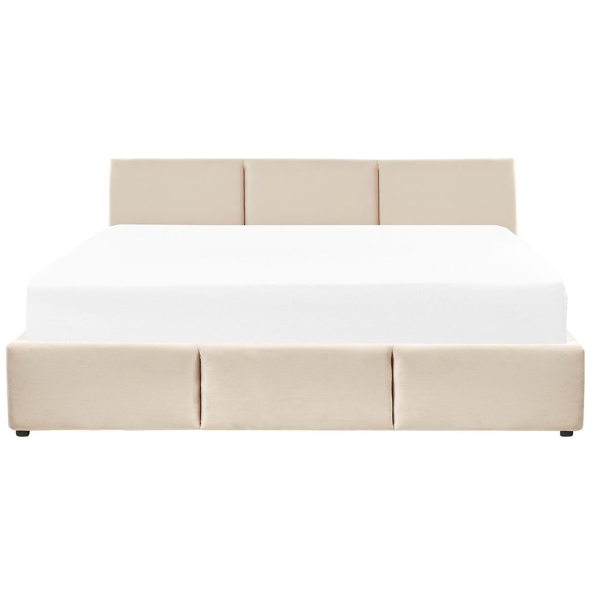 POLSTERBETT 180/200cm Helles Beige Bousse - Beige, Textil (180/200cm) - Beliani