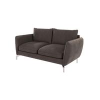 2-SITZER-SOFA Elou Braun - Khaki Microfaser - Chromfarben/Dunkelbraun, Holz/Textil (172/87/92cm) - S-Style Möbel