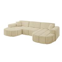 WOHNLANDSCHAFT LIVO-U1 - 315x173x79,5 cm Beige - Beige, Holzwerkstoff/Textil (315/79/173cm) - ALTDECOR