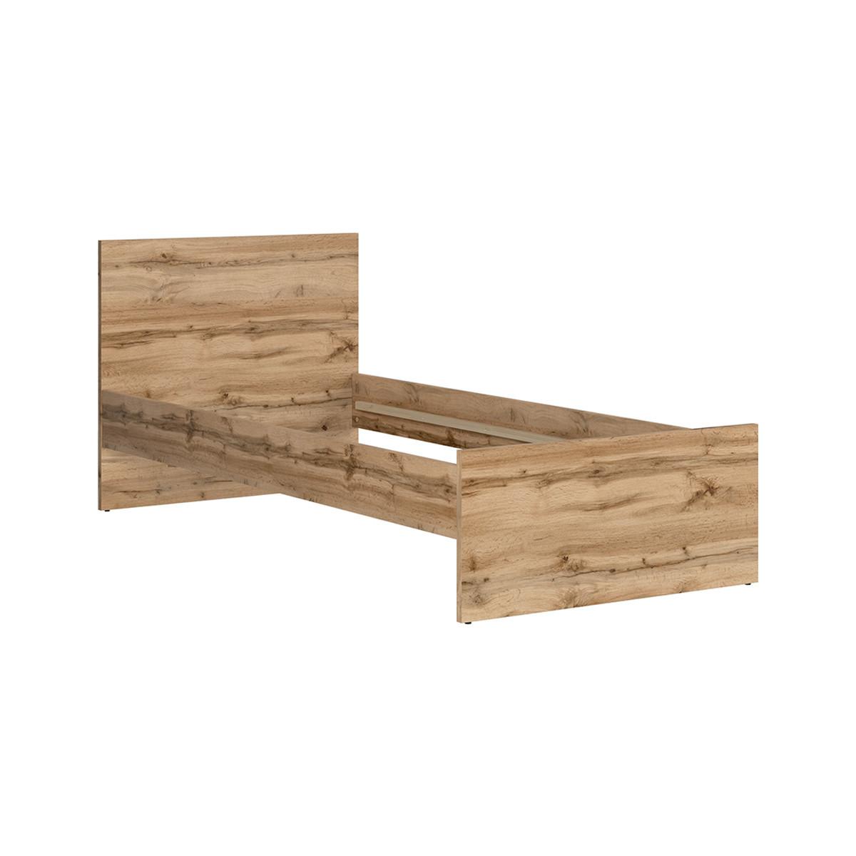 BETT 90/200 June Weiß und Holz - Weiß, Holzwerkstoff (90/200cm) - Petits-meubles