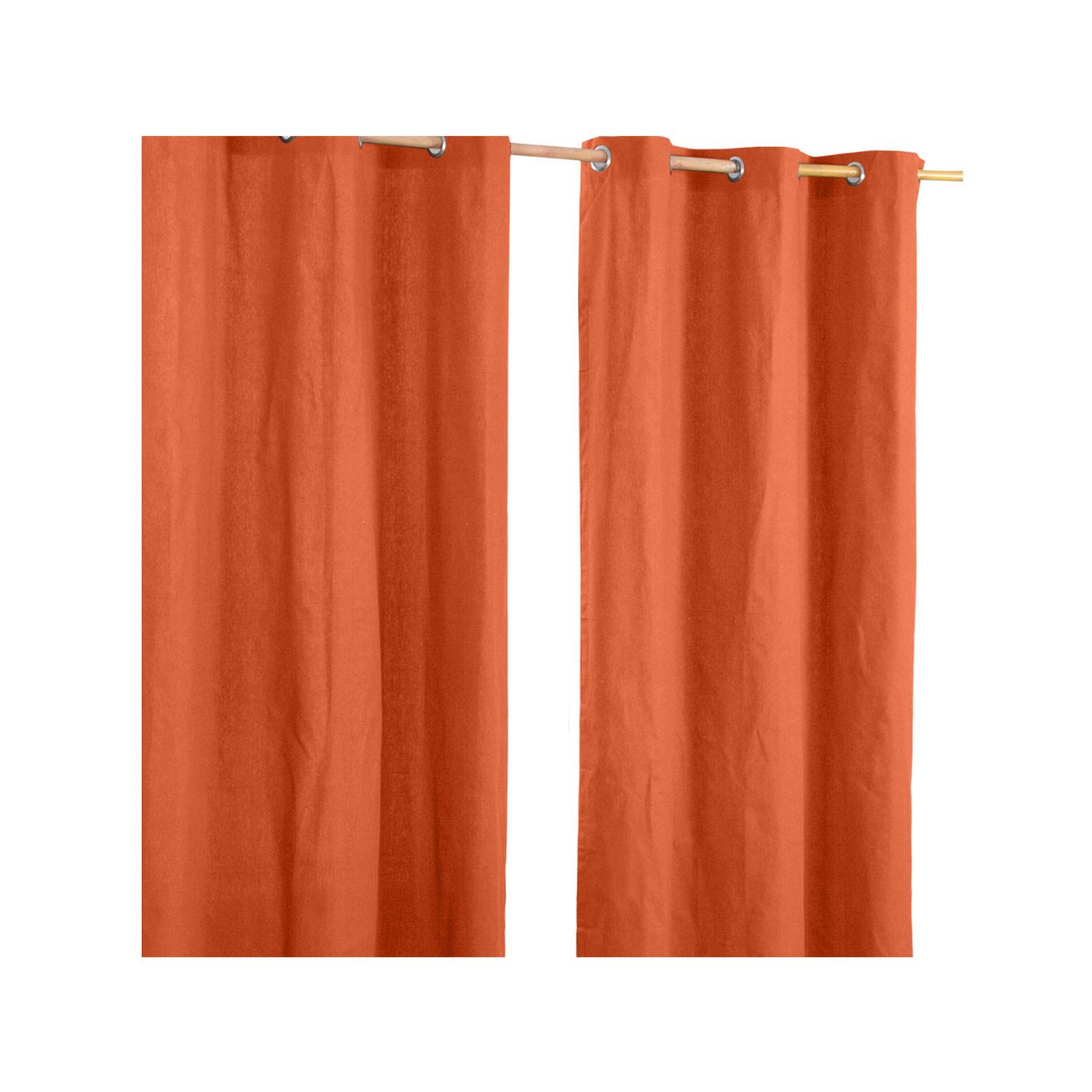 ÖSENVORHANG blickdicht 2er-Set, 117/137 cm - Terracotta, Textil (117/137cm) - Homescapes