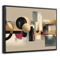 LEINWAND Bilder mit Rahmen - Abstrakt - Formen - Beige - Texturen - 40x30 - Beige, Textil (40/30cm) - MuchoWow