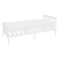 HOLZBETT 90x200 cm Weiß Kiefernholz mit Lattenrost und Matratze H10cm - Weiß, Holz (90/200cm) - ML-DESIGN