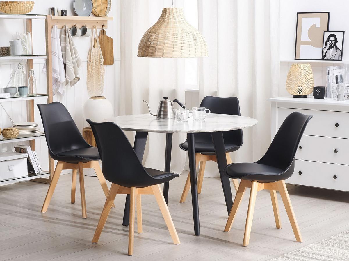 ESSZIMMERSTUHL 2er-Set Kunststoff Schwarz Dakota II - Schwarz, Holz/Kunststoff (47/84/43cm) - Beliani