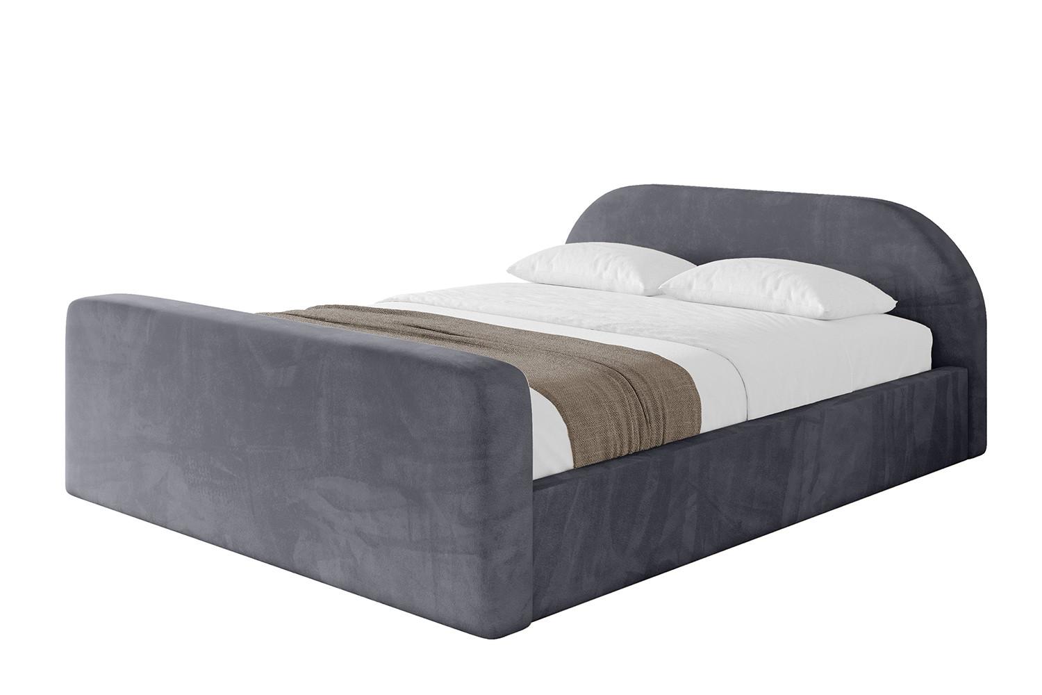 POLSTERBETT mit Bettkasten, Fußteil und Lattenrost, Boxbett mit Matratze H3/H4 - TIVON-Z-V1 180x200 Dunkelgrau - Dunkelgrau, Holzwerkstoff/Textil (180/200cm) - ALTDECOR