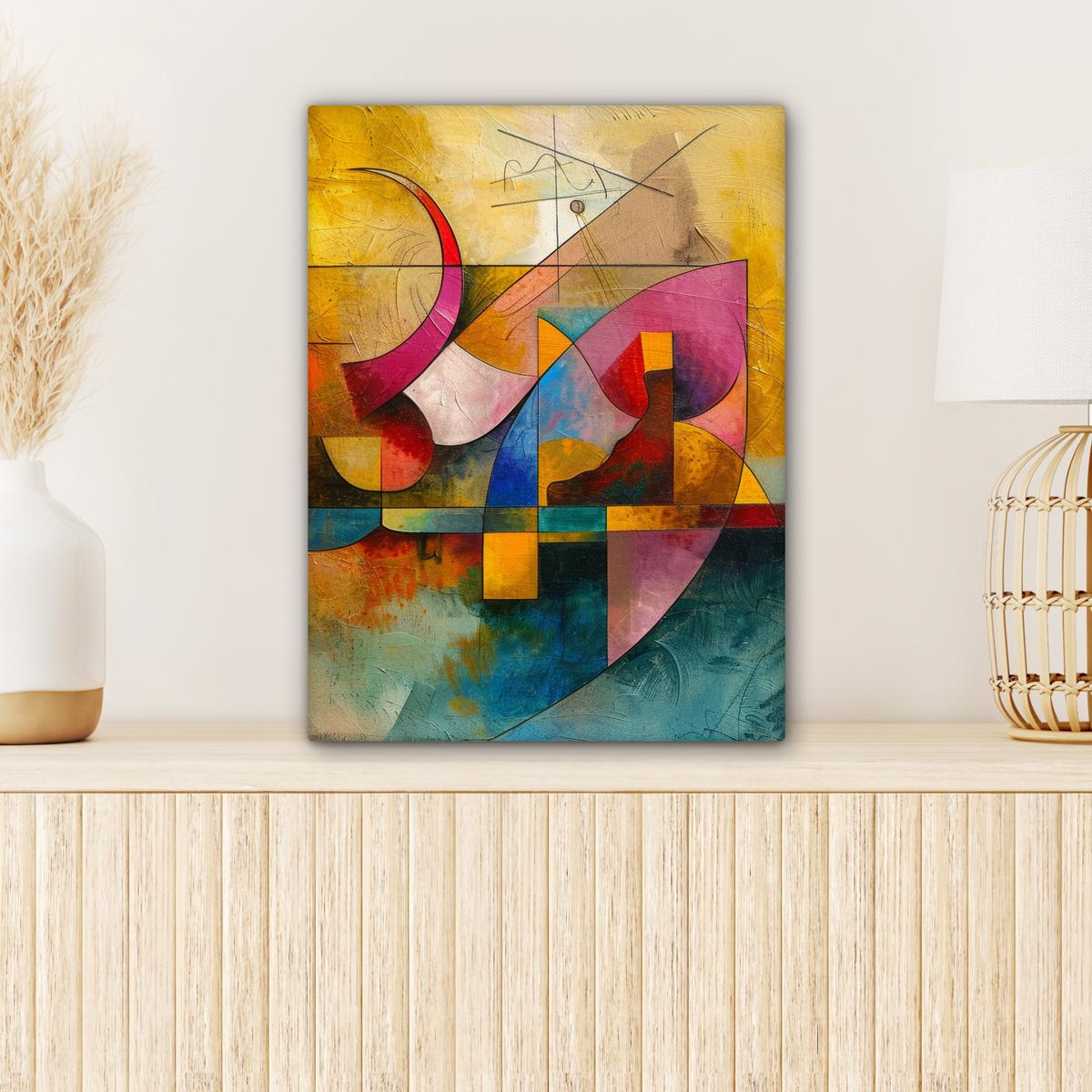 LEINWANDBILD Kunst - Abstrakt - Modern Room Decor 30x40 cm - Gelb, Textil (30/40cm) - MuchoWow